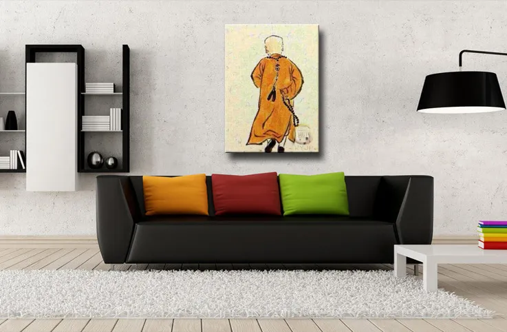 Handpainted Figure Oil Painting On Canvas Famous Monk Picture Print Art ...
