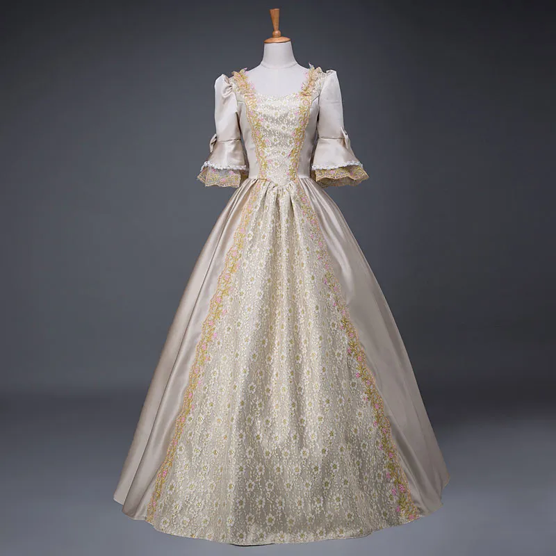 2016 Moda Feminina Do Vintage Vestido de Belle Do Sul Guerra Civil Marie Antoinette vestido de Festa de Aniversário Traje de Baile