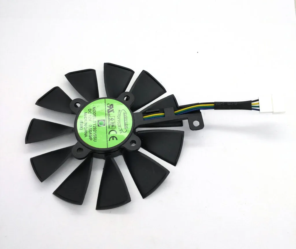 원래 Everflow T129215SU 12V 0.5A 직경 88mm 피치 28*28*28*28mm 4 핀을위한 GTX980TI 그래픽 카드 냉각기 냉각 팬