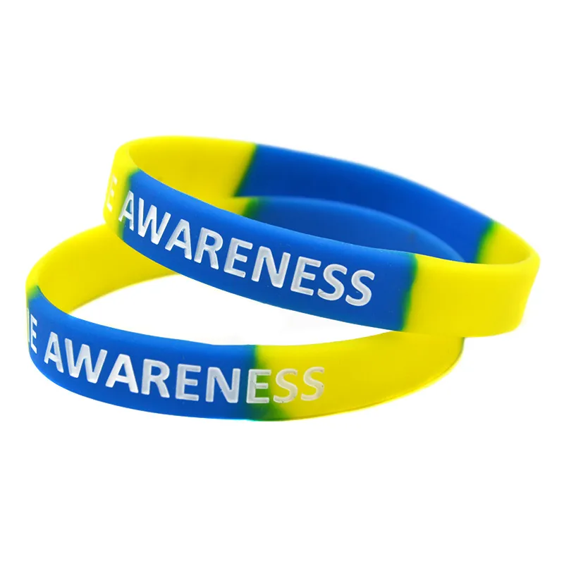 Down Syndrome Awareness Silicone Rubber Wristband Great For Daily Reminder By Wearing This Colourful Jewelry