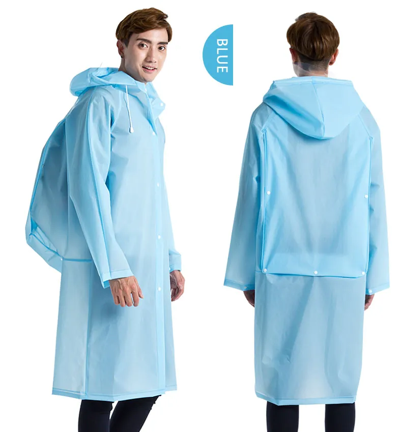 Yuding Long Raincoat EVA Thick Rainwear Universal Poncho À Prova D' Água para Caminhada Capa de Chuva com Capuz Inclui Posição Mochila Escolar