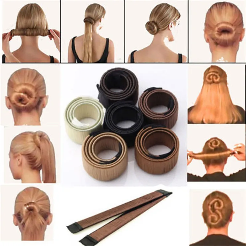 Herramienta de bricolaje peluca sintética para el cabello Donuts Bud Head Band Ball French Twist French Magic Bun Maker Sweet Hair Braiders envío gratis