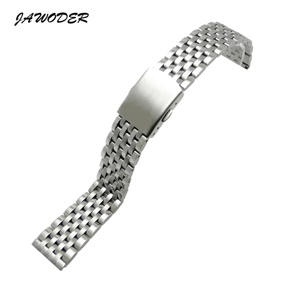 JAWODER Bracelet 18 20 22mm Hommes Femmes Pur Solide En Acier Inoxydable Polissage + Bracelet De Montre Brossé Bracelet Déploiement Boucle Bracelets