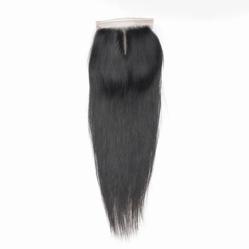 Cabelo humano virgem brasileiro tecer 3 pacotes com fechamento de seda 1B trama de cabelo reto macio com fechos de base de seda para mulheres negras 479424093