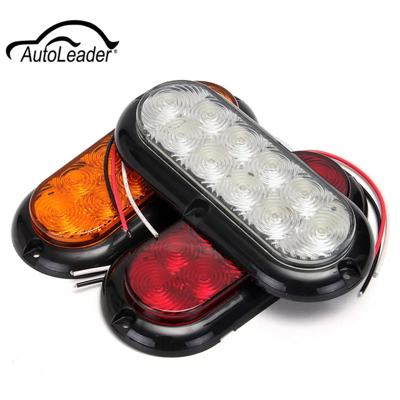 1 pz 12 v 10 led 6 ovale led camion rimorchio stop freno coda luce riscaldamento light235V