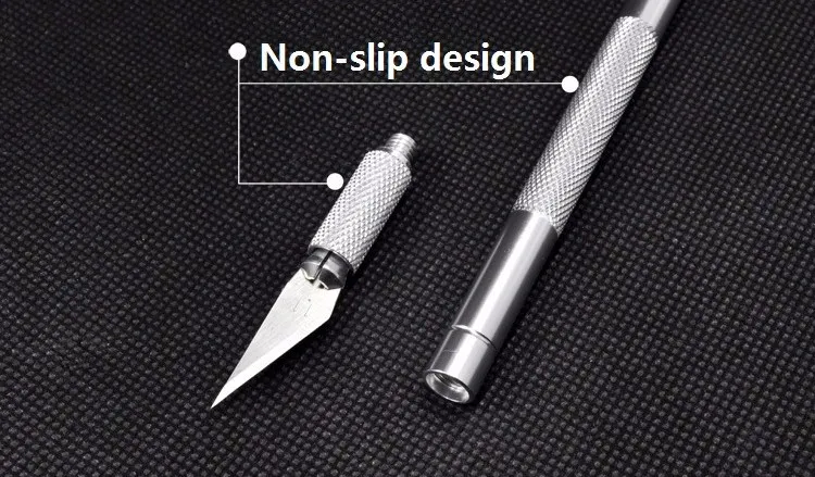 Niepoślizgowe Metalowe Scalpel Nóż Narzędzia Zestaw Noże Grawerowanie Noże Craft + 5 SZTUK Ostrza Telefon komórkowy PCB DIY Naprawa narzędzi ręcznych