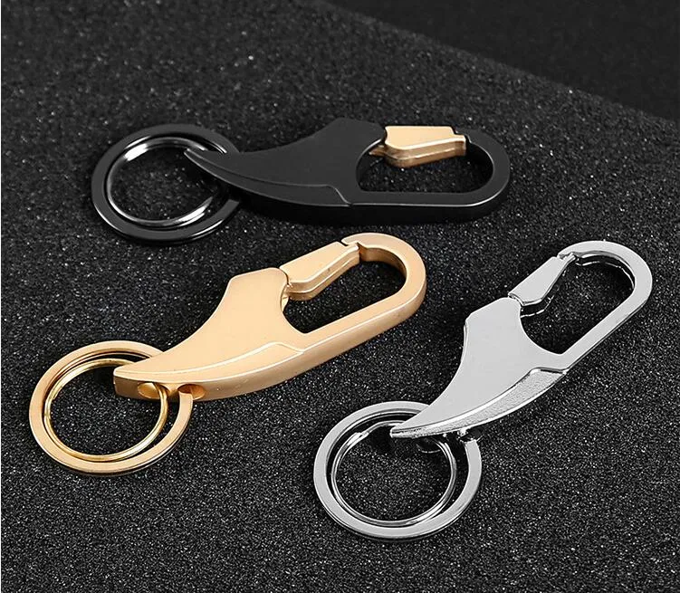 Custom Lettering Fashion Nyckel Kedja Dubbelskappar Byxor Buckle Key Ring Waist Belt Clip Key Holder Metal Car Keychain