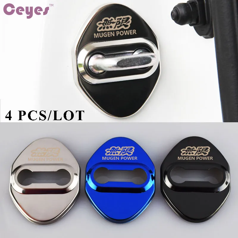 Car Door Lock Cover MUGEN Emblems Badges For Honda Civic Crv Accord Hrv