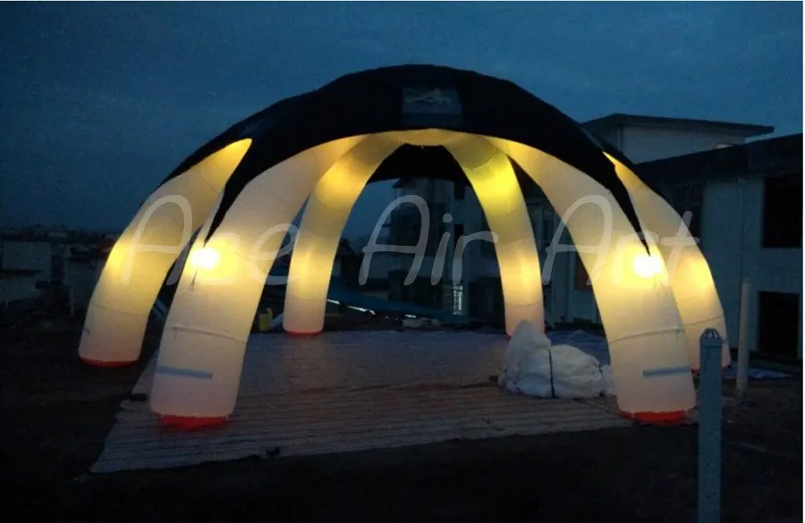 Multi-Color-LED aufblasbare Halloween-Spinnenzelt für Halloween-Event mit abnehmbarem Deckung