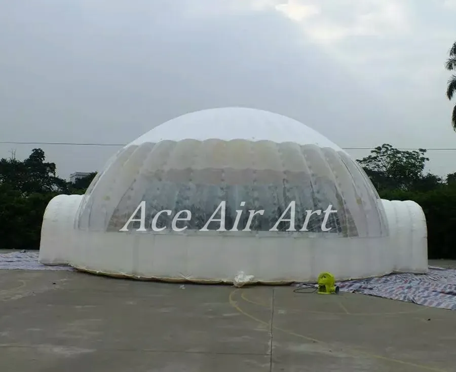 Made in China deft design transparent inflatable dome party event station for Party with 2 entrances