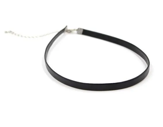 Black Leather chokers necklace cord Wire For DIY craft Fashion Jewelry Gift W23205b