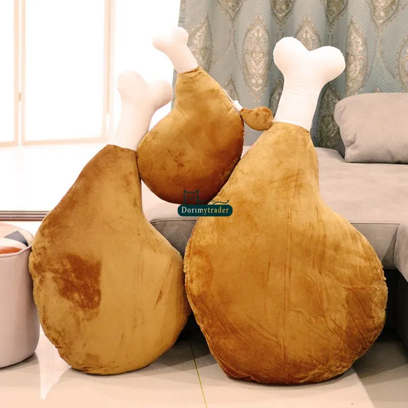 Dorimytrader New Fashion 110cm Giant Cute Soft Cartoon Drumstick Plush Pillow 43 '' Big Farcito Anime Chicken Leg Cuscino Toy Gift DY60240