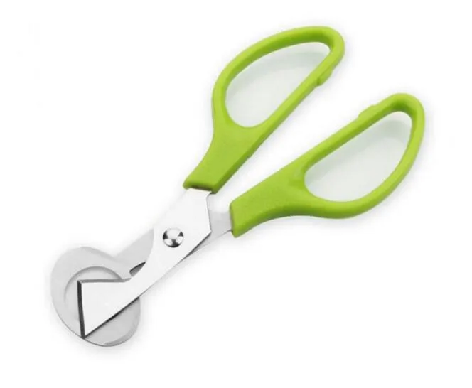 Caille Ciseaux Oeuf Cutter Vert Main Simple Oeufs Opener Stiring ECO Friendly Métal Cuisine Gadgets Oeufs Outils