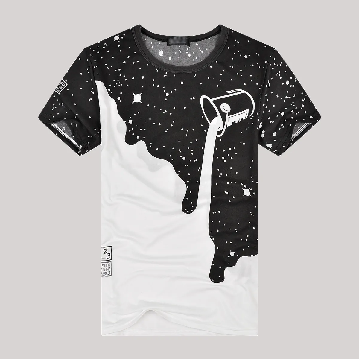 2017 여름 새로운 패션 남자 티셔츠 반소매 티셔츠 우유 인쇄 된 코 튼 t- 셔츠 3D 디자이너 의류 M-XXL 골프 티셔츠