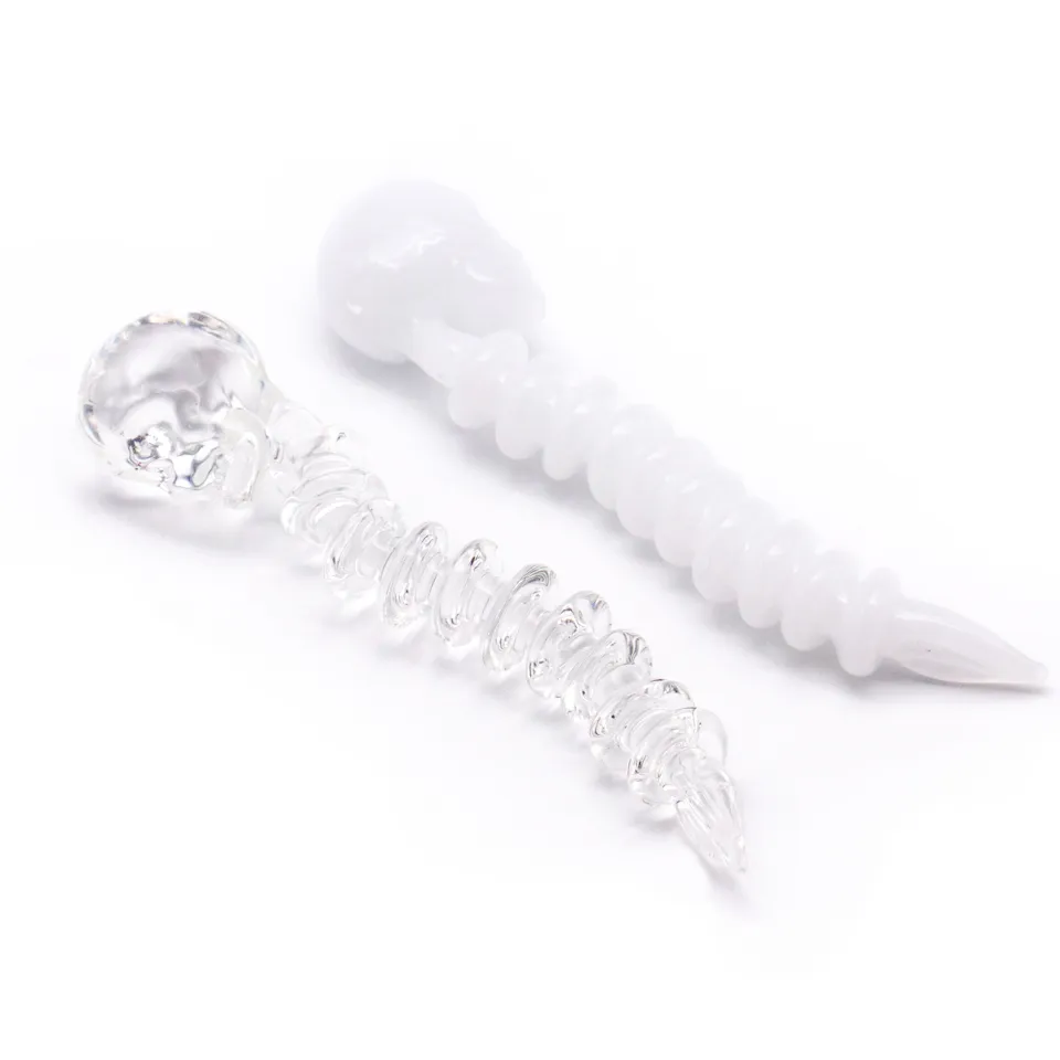 Glass dabber carb cap tool stick Curved skull crossbones style For Hookahs nail quartz banger herb wax oil vaporizer dab tools