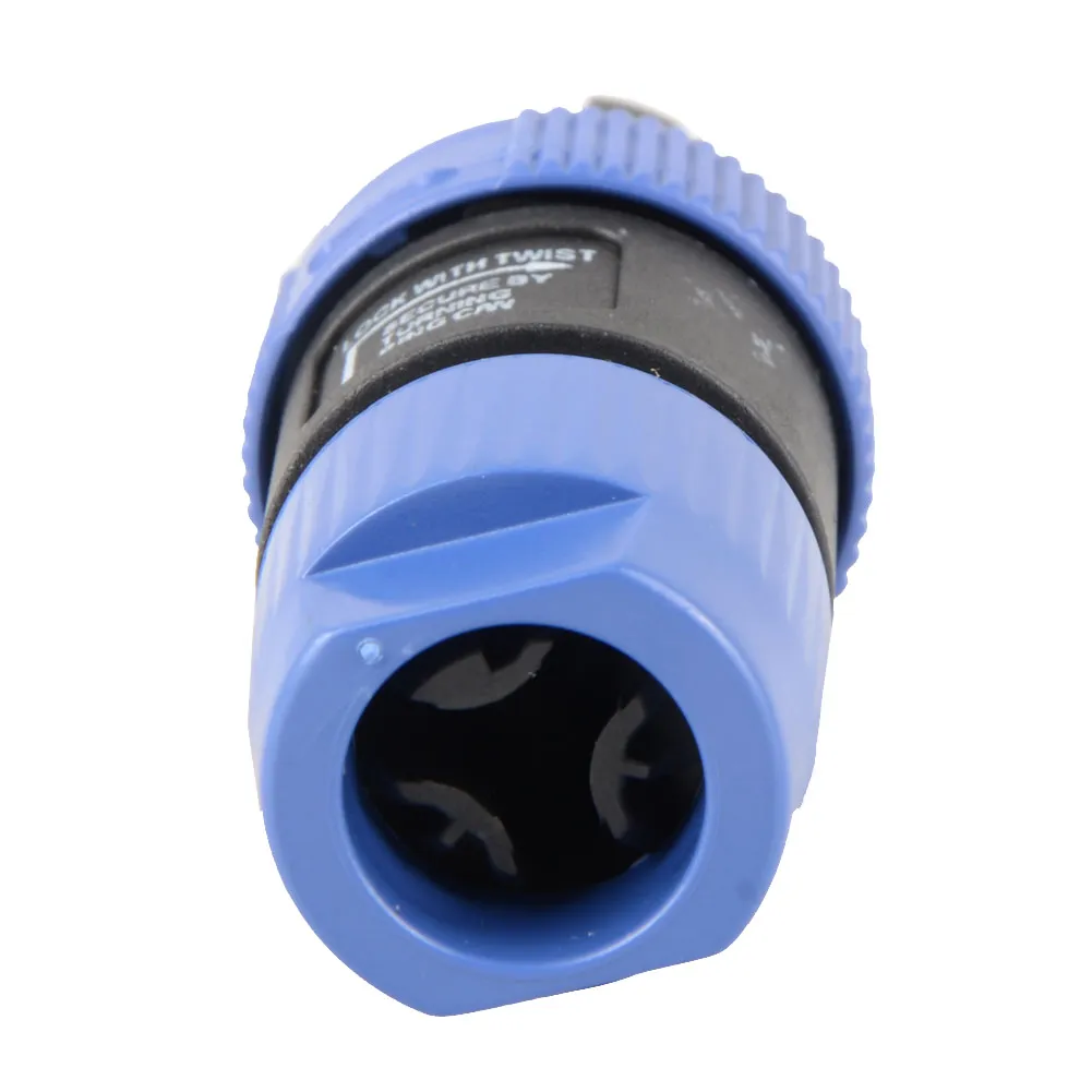 2 peças Speakon NL4FC azul plugue macho de 4 pinos conector de cabo de áudio compatível G00344