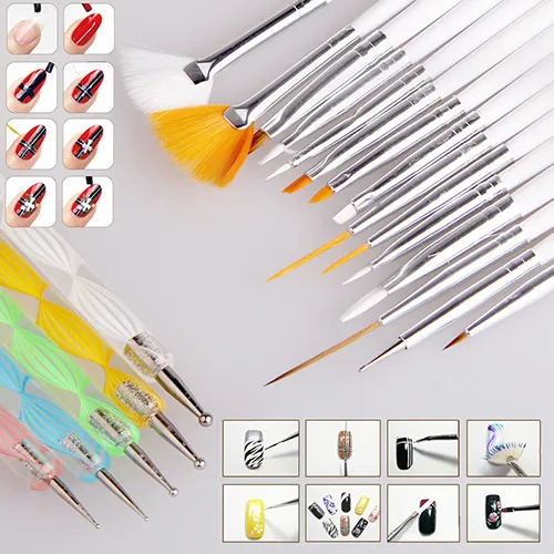 Großhandel 20 Stücke Nail art Salon Design Set Punktierung Malerei Zeichnung Polnischen Pinsel Stift Werkzeuge Schickes Design