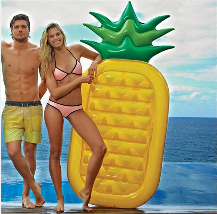 Hete opblaasbare zwembad 71 inch 180 cm ananas lucht matras fruit bal eiland vakantie opblaasbare zwemmen ring zwembad float water spelen speelgoed