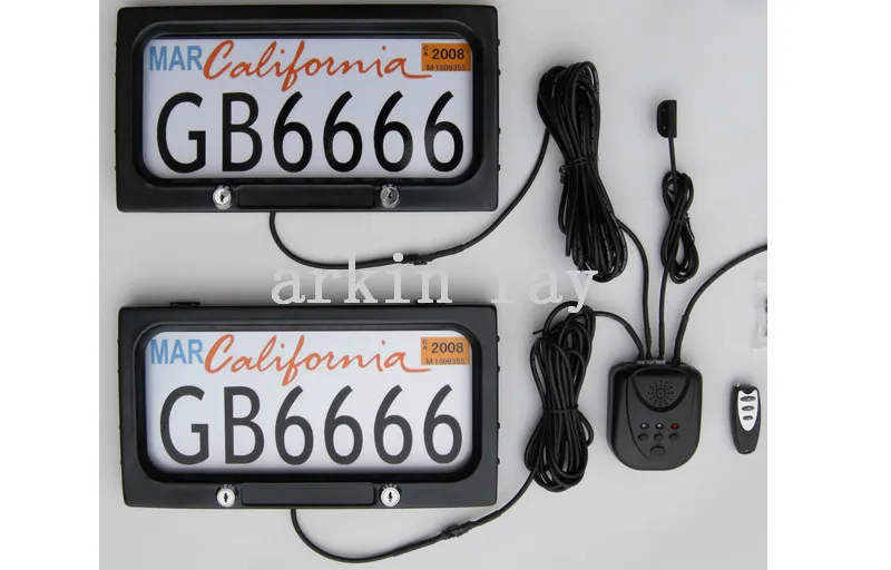 Plastic USA Black Licence Plate Frame Cover Of Car Front Rear License Plate Frame Stealth Remote