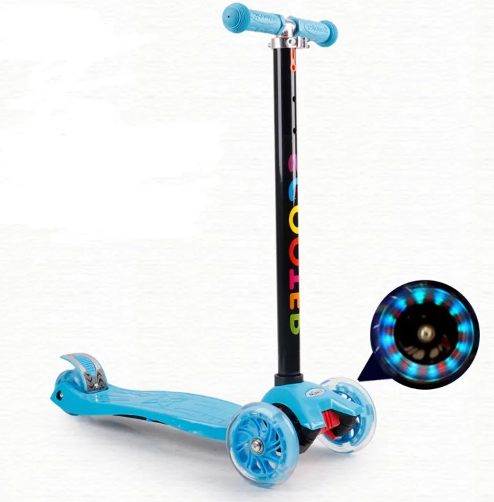 Roda Scooter de Flash Crianças 3-12Y Esportes Ao Ar Livre Brinquedos Triciclo Rodas Crianças Bicicleta Empurre Glider Scooters Altura Ajustável presente de Aniversário