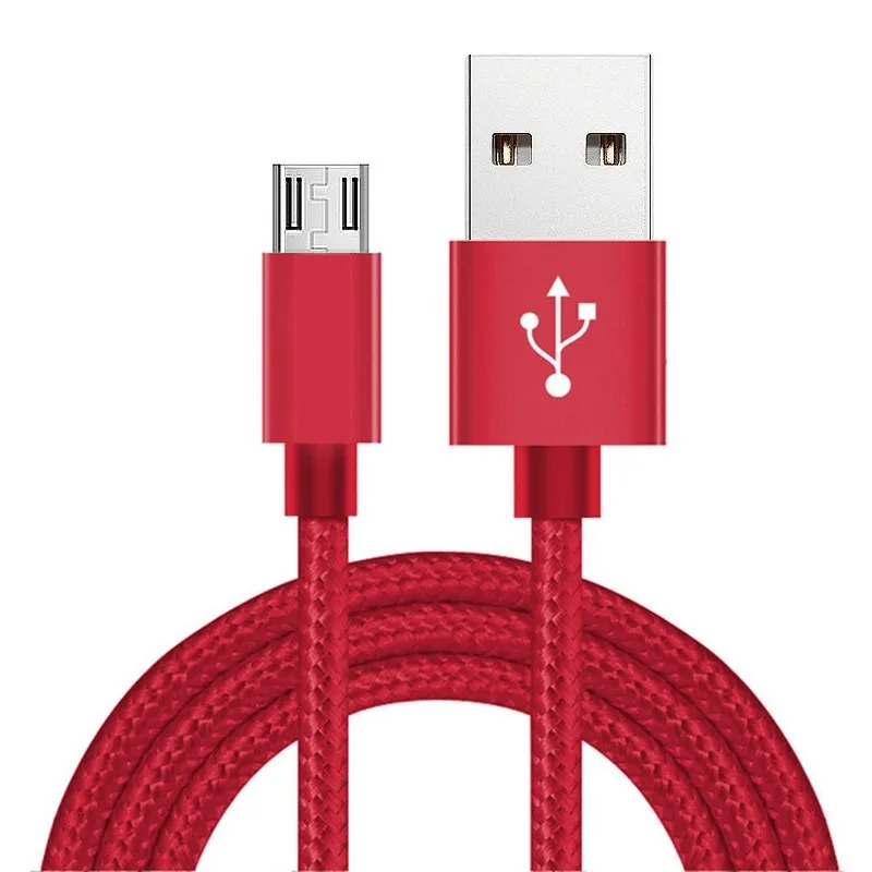 Cables de aleación trenzada de tela rápida cable de cargador de datos usb micro de 5 pines para samsung s6 s7 edge teléfono android 1m 2m 3m