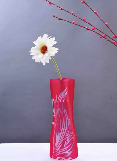 ديي زهرة مزيج حجم للطي pvc طوي حقيبة opp صغيرة زهرية صديقة للبيئة من موردين foldable vase