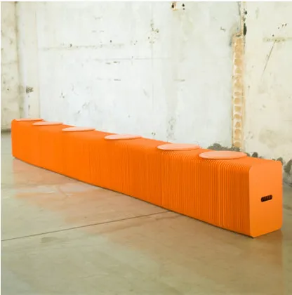 H42cm x L300cm Innovation Furniture Pop - Smart Bench Intérieur Universel Étanche Style Accordéon Kraft Portable Canapé pour 6 Places 290L