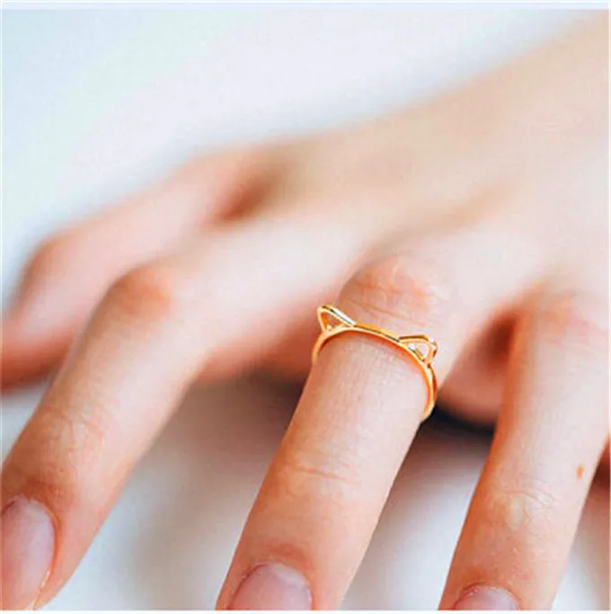 Everfast hurtowa /działka moda akcesoria pierścionki biżuterii Piękne kotki pierścionki do uszu dla kobiet prezenty ślubne i imprezowe Rozmiar 6.5 EFR067