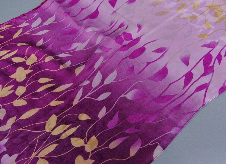 Yeni Varış Moda Muhteşem Şifon Eşarpları Kadınlar Lady Açık Plaj Sarongs Yaprak Desen Eşarp Karışımı Renkler SH247U