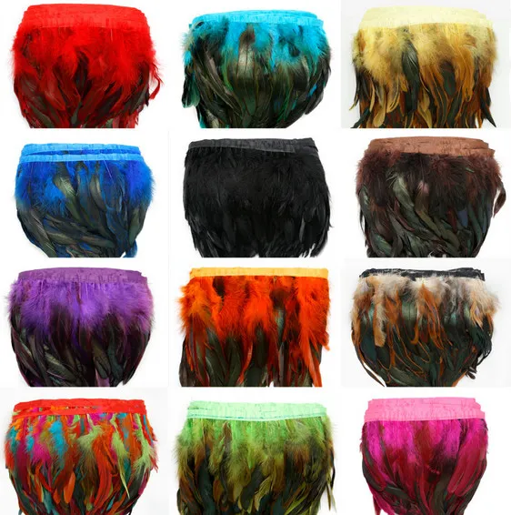 1Yard/Piece for Selections Rooster Tail Wedding Bride Dresses Decoration Skirt Feathers Party Decorative Boas Strip