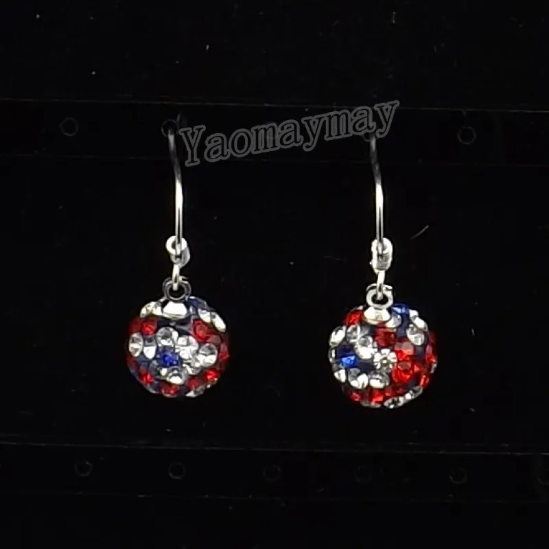 UK Flag, Rose Pink, Champagne, Pink Crystal Drop Earrings Silver Plated Jewelry