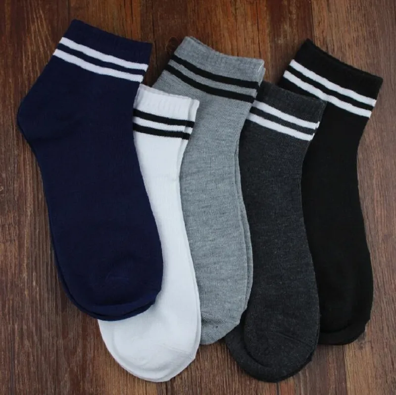 chaussettes cheville bande de coton bleu noir blanc etcfor hommes homme garçon garçon printemps automne 24-26.5cm taille libre