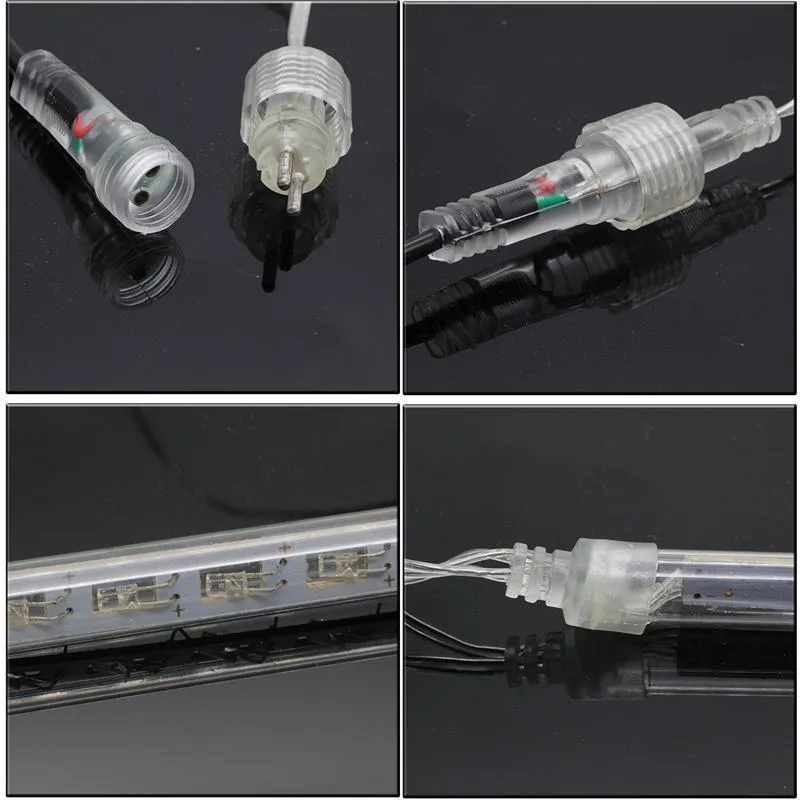 Meteorschauer-Lichterkette, solarbetrieben, 8 Stück, Weihnachtslicht, Schneefall, LED-Streifen, Regenrohr, 30, 50, 80 cm, Röhren, EU-US-UK-AU-Stecker3145041