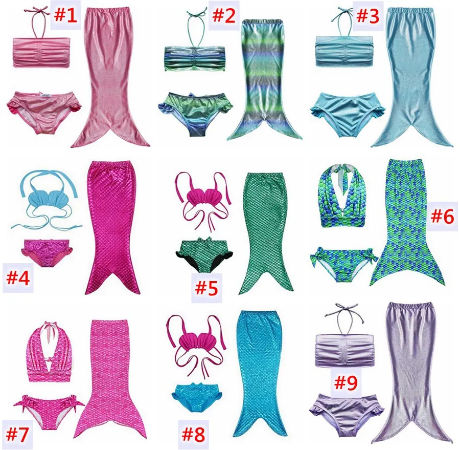 Ragazze Mermaid Tail Bikini Suit Bambini Ins Pinze da bagno Costume da bagno Costume da bagno Costume da bagno Costume da bagno Costume da bagno 30Designs Scegli Free FedEx Ups Ship