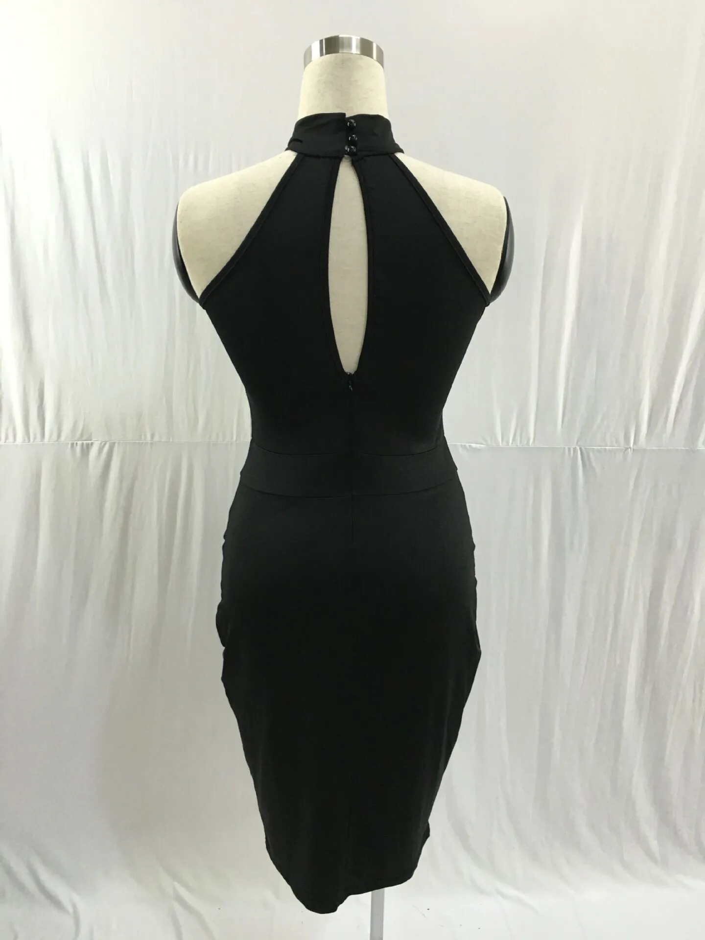 Zomer Mouwloze Midi Bodycon Jurk Backless Sexy Vrouwen Jurk Club Wear Elegante Mesh Party Dresses214s