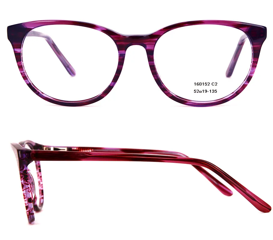 Fashion Womens Eyeglasses Frames Designer Eyeglass Brown Full Rim Acetate Optical Frame With
