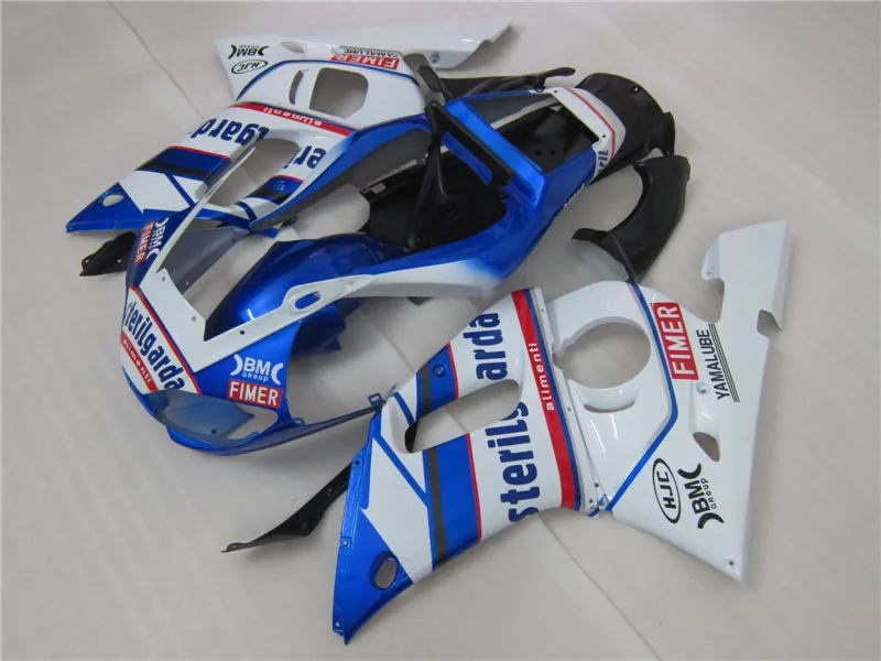 Carene in plastica moto Yamaha YZF R6 98 99 00 01 02 kit carena blu bianco YZFR6 1998-2002 OT44