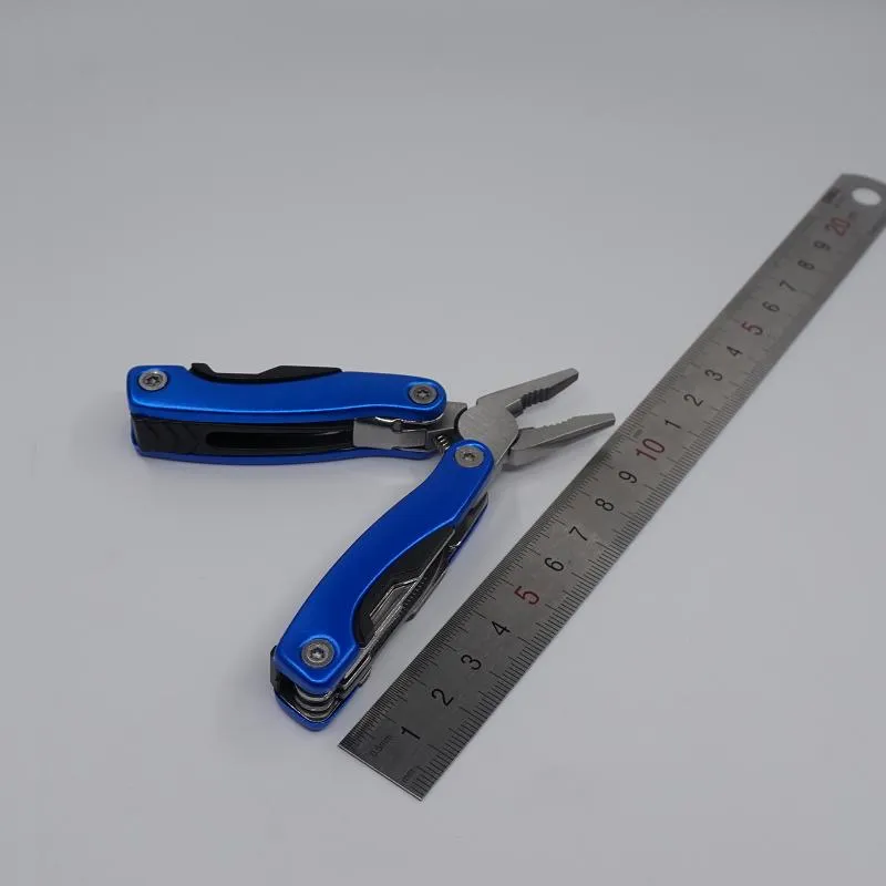 Pinza pieghevole multifunzione portatile Pinza tattica in acciaio Coltelli combinati multiuso Strumenti EDC esterni Commercio all'ingrosso di colore blu