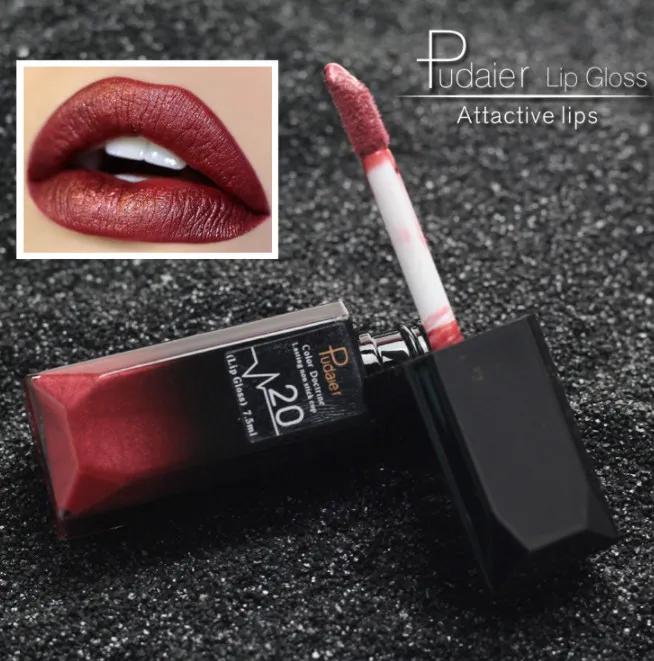 Frauen wasserdichte Make -up -Lippen Glanz Lipgloss Langlebig Pigment Metallic Nackt Matt Lippenstift Bea4669392726