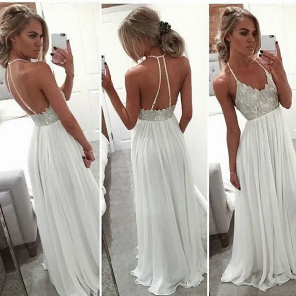 White bohemian prom dress top