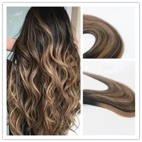 Balayage Color T1B / 6 Capelli vergini più venduti Tessitura di capelli lisci Capelli umani Trama 100G per pacco