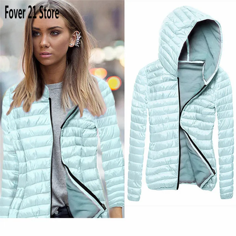 Vente en gros - Vente chaude Mode Femmes À Manches Longues Hiver À Capuche Manteau Zipper Veste Livraison Gratuite En Gros