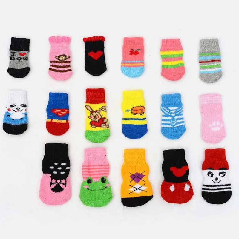 Hot pet dog cat warm socks for winter Cute Puppy Dogs Soft Cotton Anti-slip Knit Weave Sock Dog cat Socks Clothes 