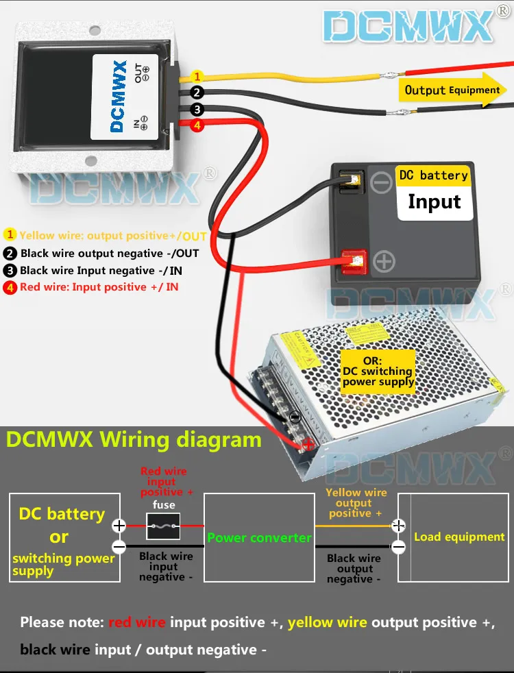 DCMWX® boost voltage converters 12V24V raise to 48V step up car power inverters Input DC10V-32V Output 48V1A2A3A4A5A6A waterproof