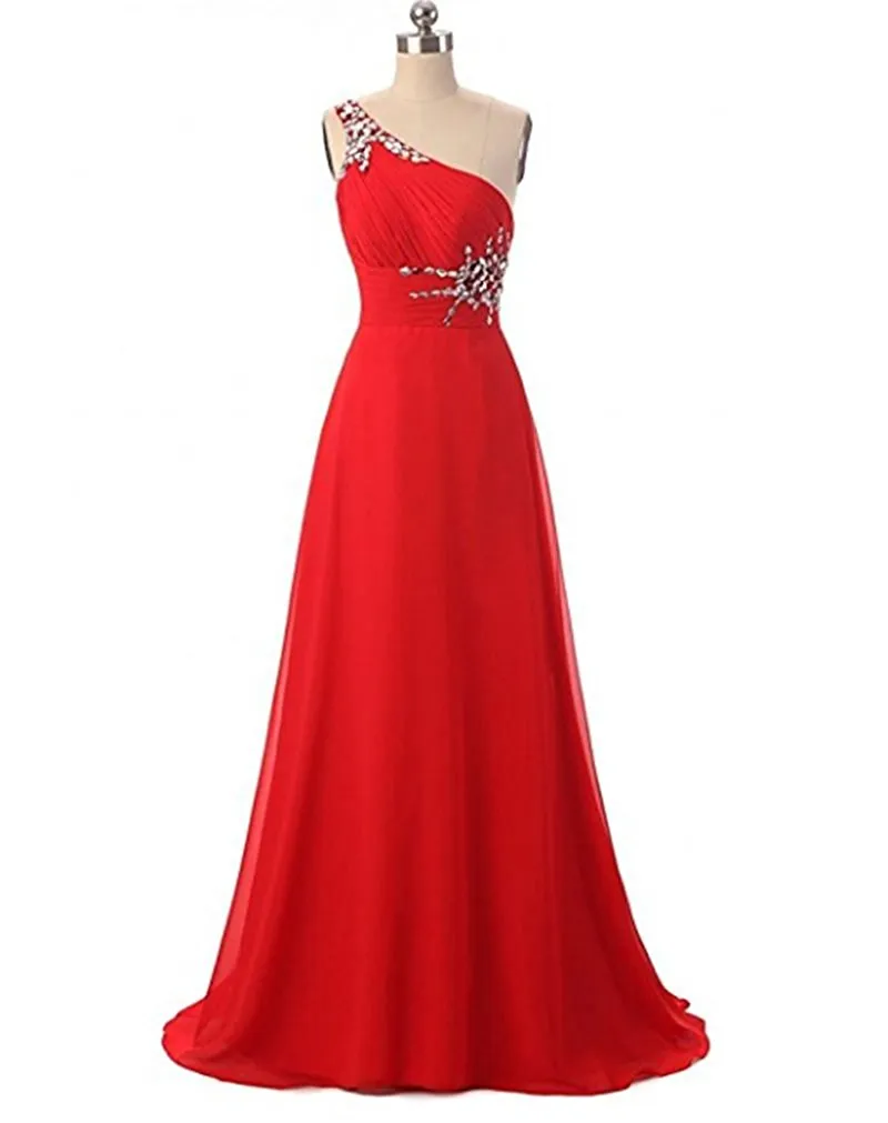 open lace back dress Dressing Up Red One Shoulder Maxi Dress With Open Back Detail – Club L  London main image 1