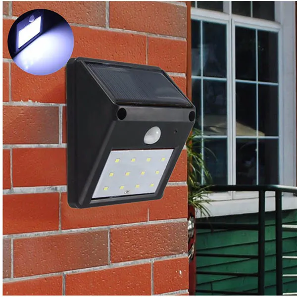 2022 Lâmpada de luz solar ao ar livre Powered impermeável ip65 12 LED sem fio PIR Motion Sensor Jardim Paisagem Jardim de Parede de Segurança