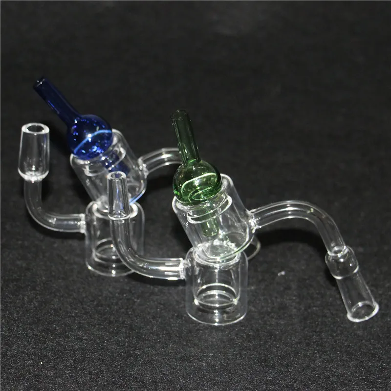 Set da fumo di chiodo Banger al quarzo termico con doppio secchio, cappuccio in vero quarzo abbinato, chiodi al quarto maschio / femmina da 10 mm / 14 mm / 19 mm