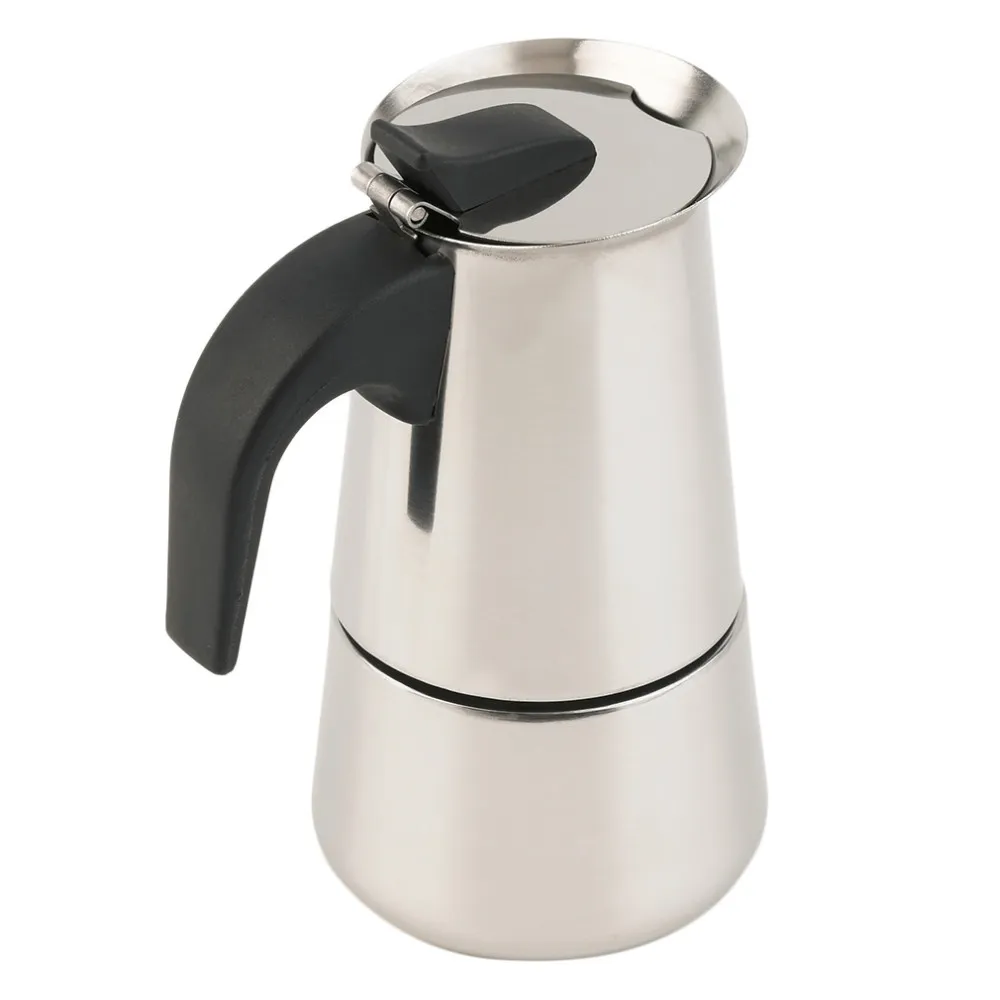 4Cup Percolateur Cuisinière Cafetière Moka Espresso Latte Inox Pot Chaud