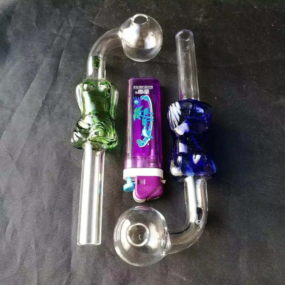 Accessoires de bongs en verre de brûleur de coude de couleur, pipes à fumer en verre colorées mini pipes à main multicolores meilleure pipe en verre cuillère