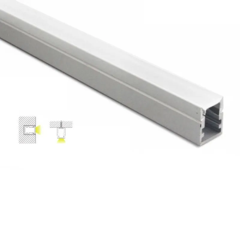 50 x 1m Sats / Lot Ultra Slim Aluminium Profil LED Strip Light och Thin U LED-kanal för mark eller golvljus
